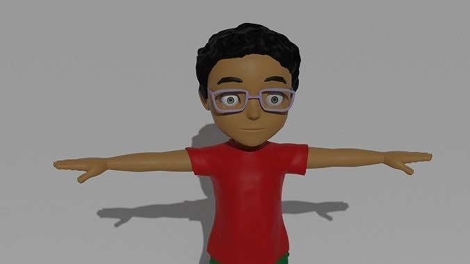 boy character Low-poly 3D model