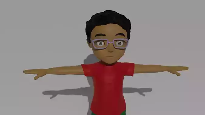 boy character Low-poly 3D model