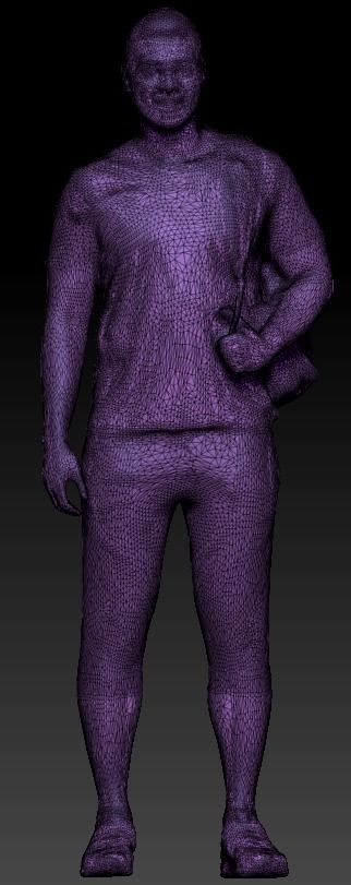 Dude in sportswear with a backpack 178 Low-poly 3D model_7