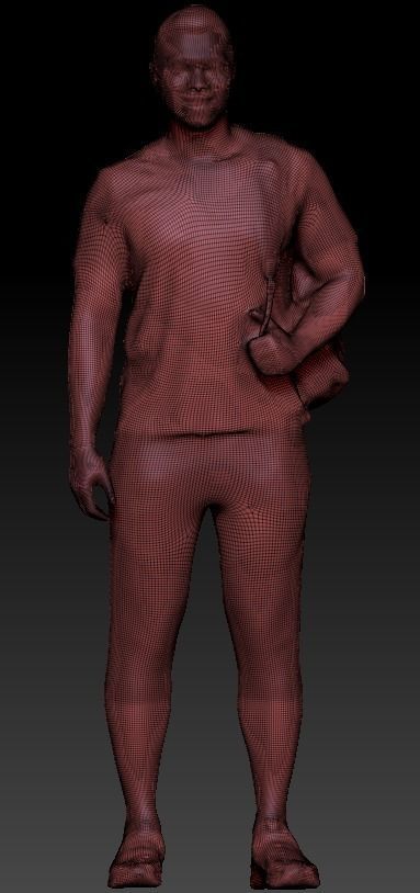Dude in sportswear with a backpack 178 Low-poly 3D model_5
