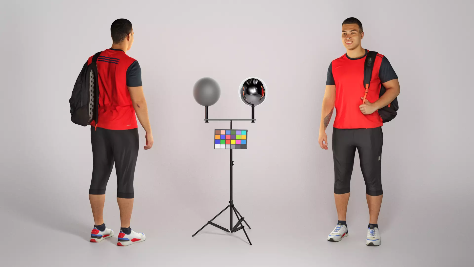 Dude in sportswear with a backpack 178 Low-poly 3D model_0