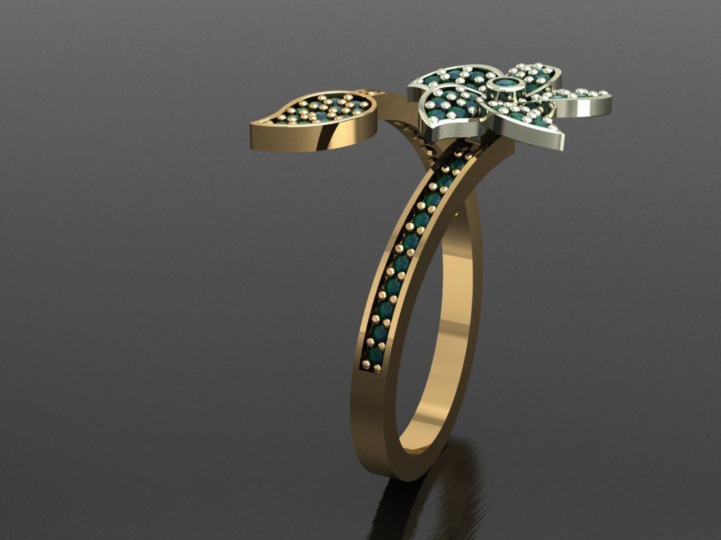 P48- Diamond ring 3D print model_4