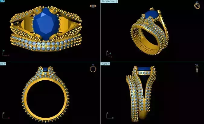 3DM Format White gold ring for sale jewelry files