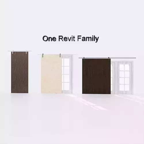 Sliding door interior - Full parametric Revit Family  Free low-poly 3D model
