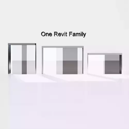 Sliding door exterior - Full parametric Revit Family  Free low-poly 3D model