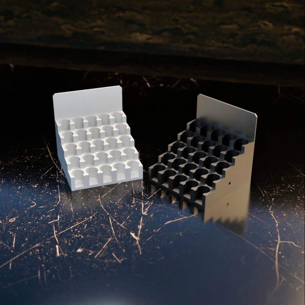 008MT LA Unit Medium Top 25x Dropper Bottle Rack 3D print model_1
