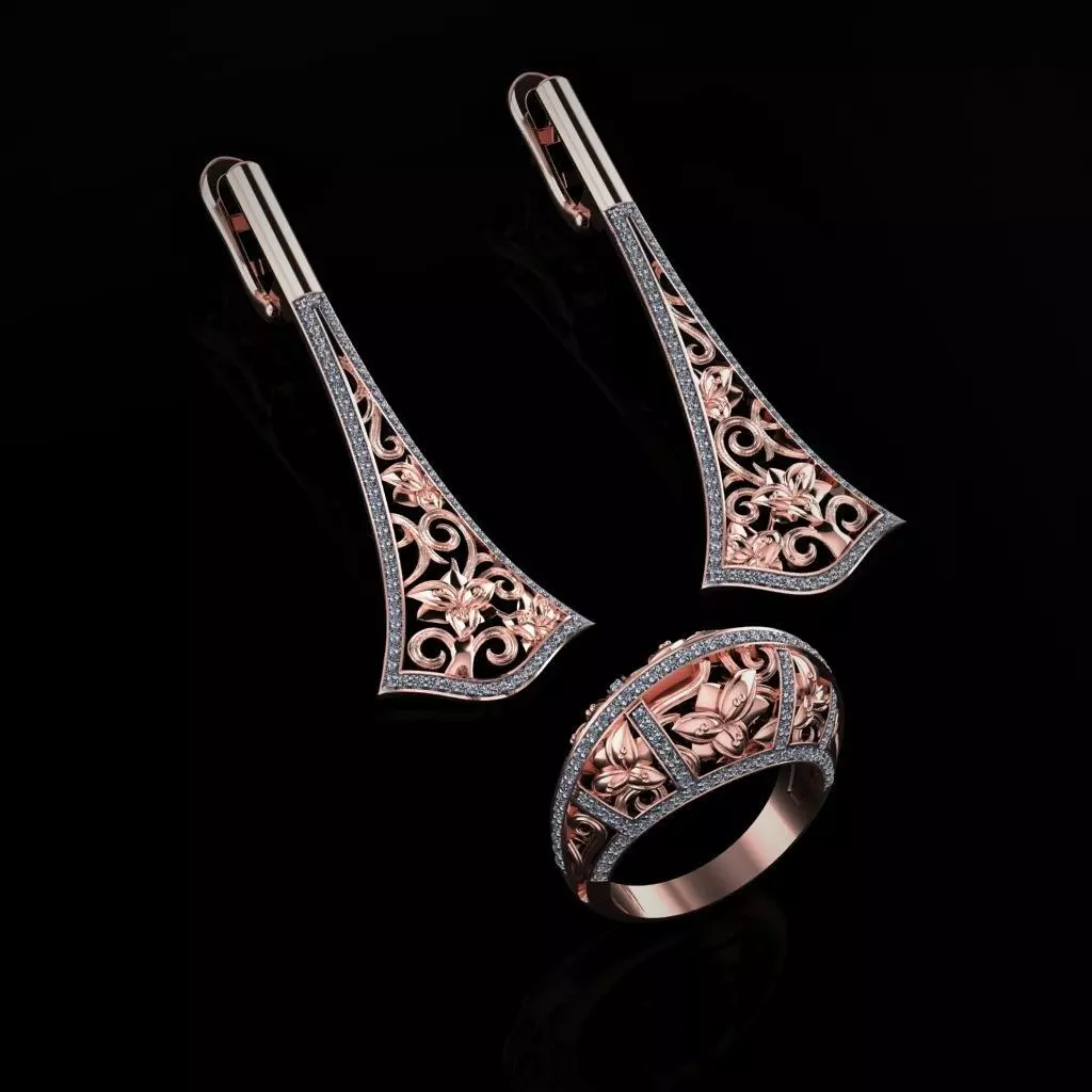 Ring and Earrings 114 3D print model