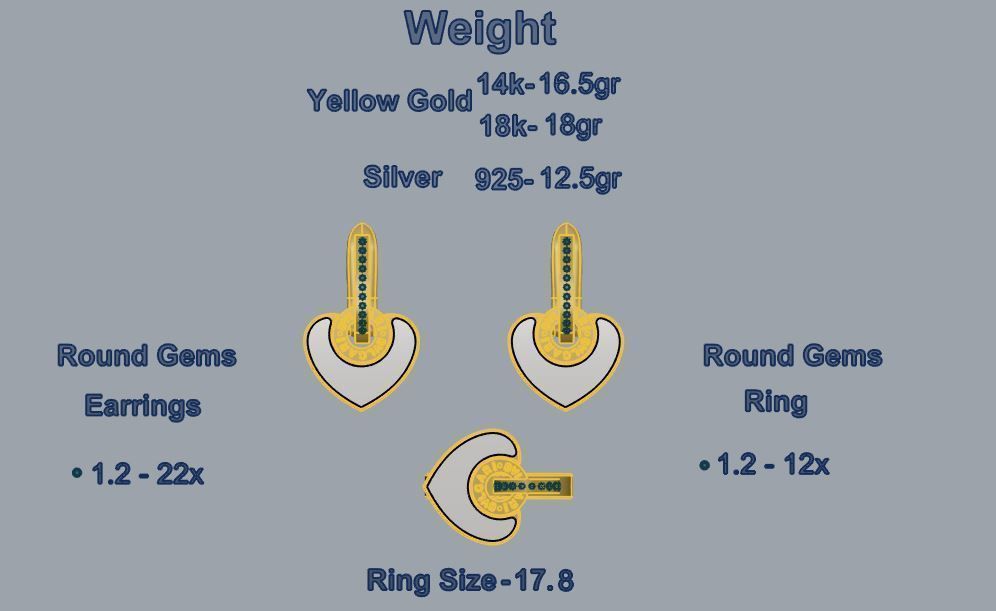 Bvlgari Ring and Earrings 3D print model_6