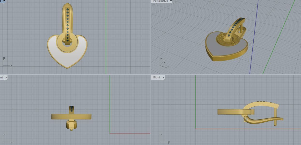 Bvlgari Ring and Earrings 3D print model_10