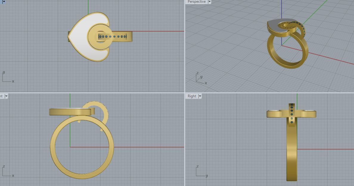 Bvlgari Ring and Earrings 3D print model_9