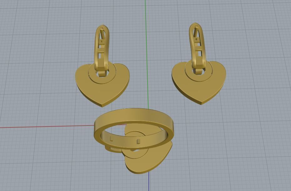 Bvlgari Ring and Earrings 3D print model_8