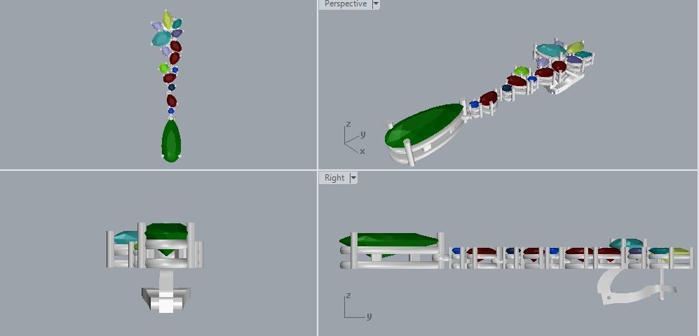 Graff Earrings 02 3D print model_8