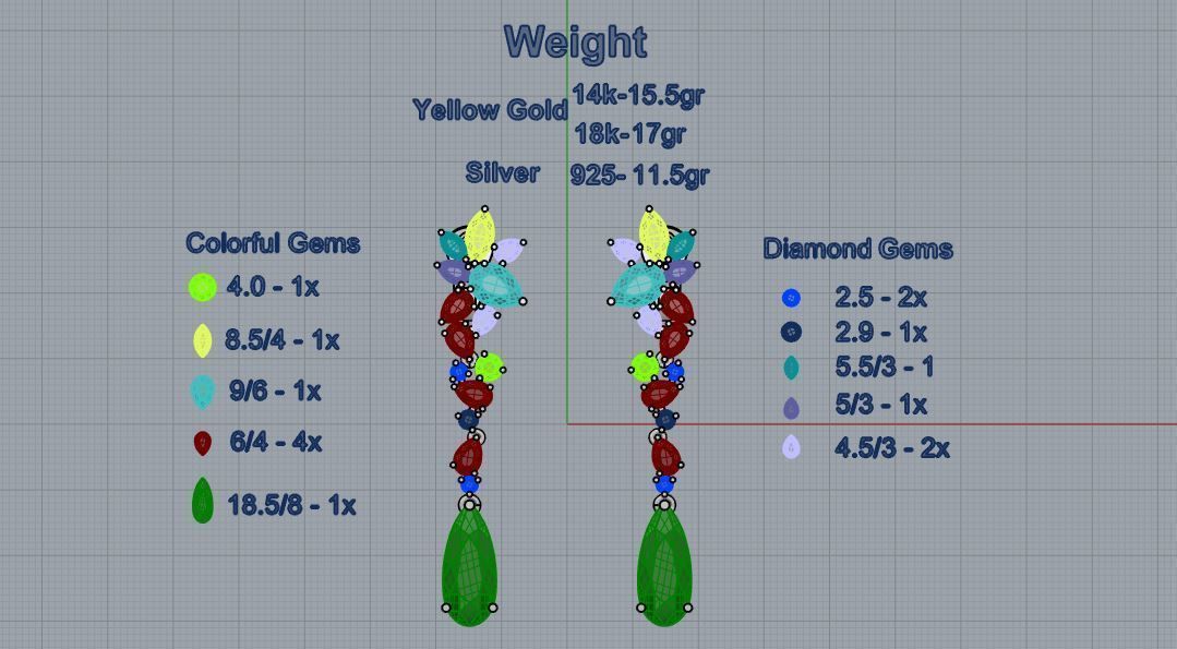 Graff Earrings 02 3D print model_4