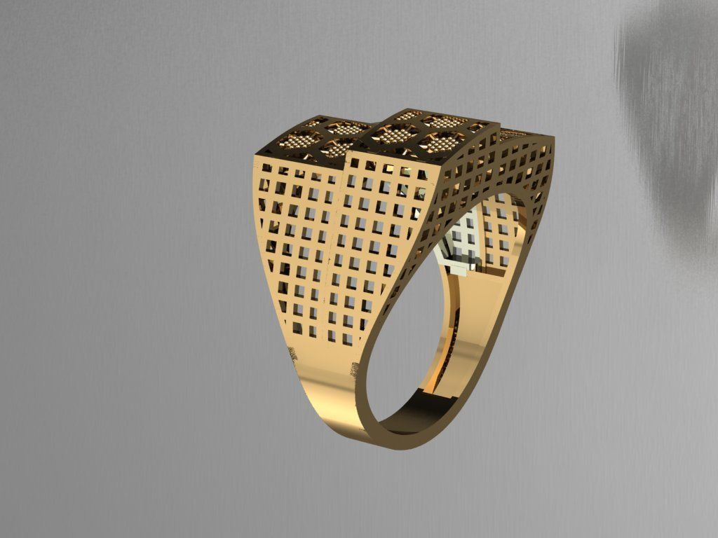 P56- Diamond ring 3D print model_3