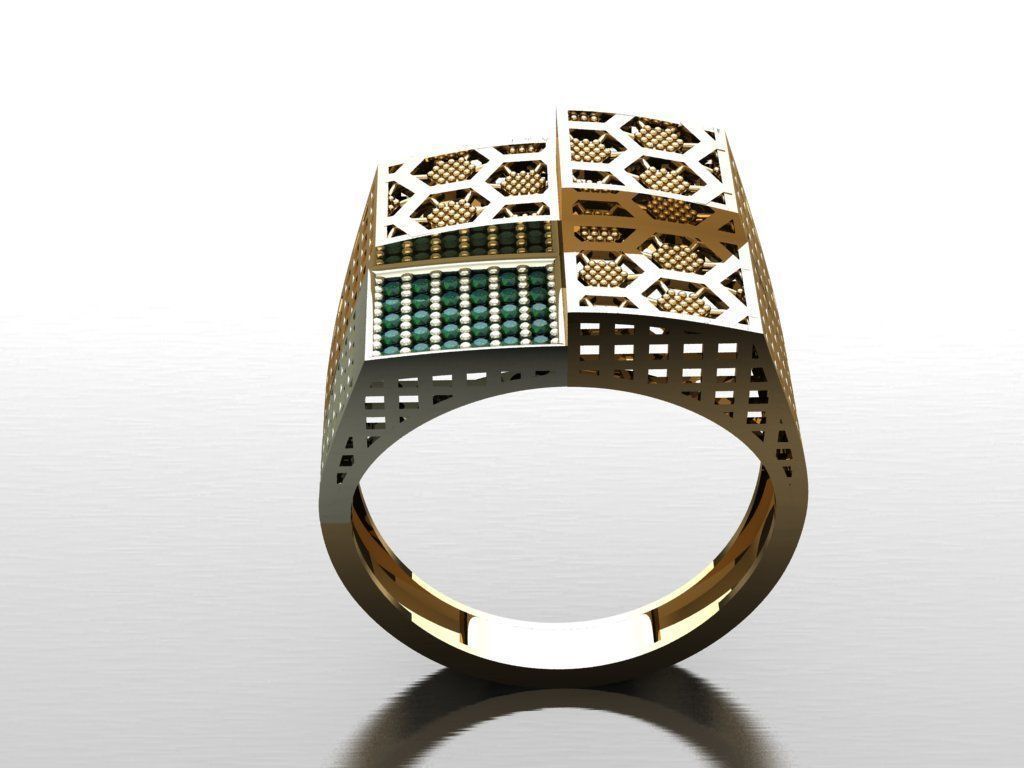 P56- Diamond ring 3D print model_2
