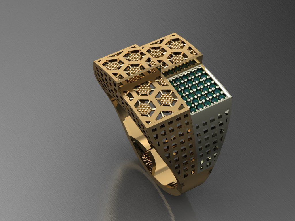 P56- Diamond ring 3D print model_4