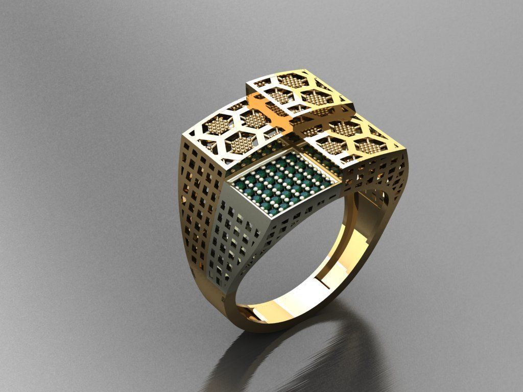 P56- Diamond ring 3D print model_1