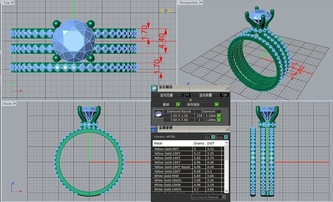 3DM Format Vintage bridal set ring 3D print model