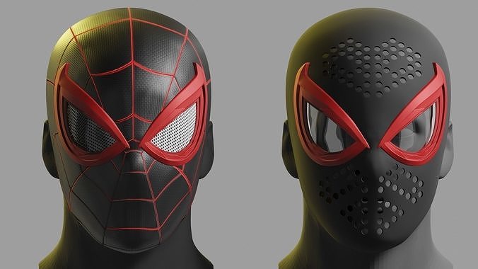 Miles Morales faceshell printable 3D print model