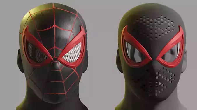 Miles Morales faceshell printable 3D print model