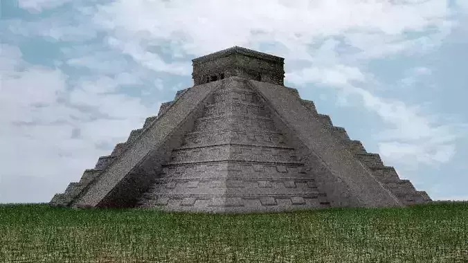 Mayan Temple - El Castillo Low-poly 3D model