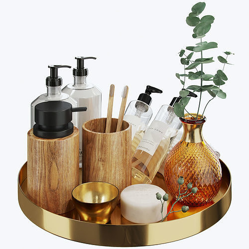 Zara Home decorative set for the bathroom 3D model