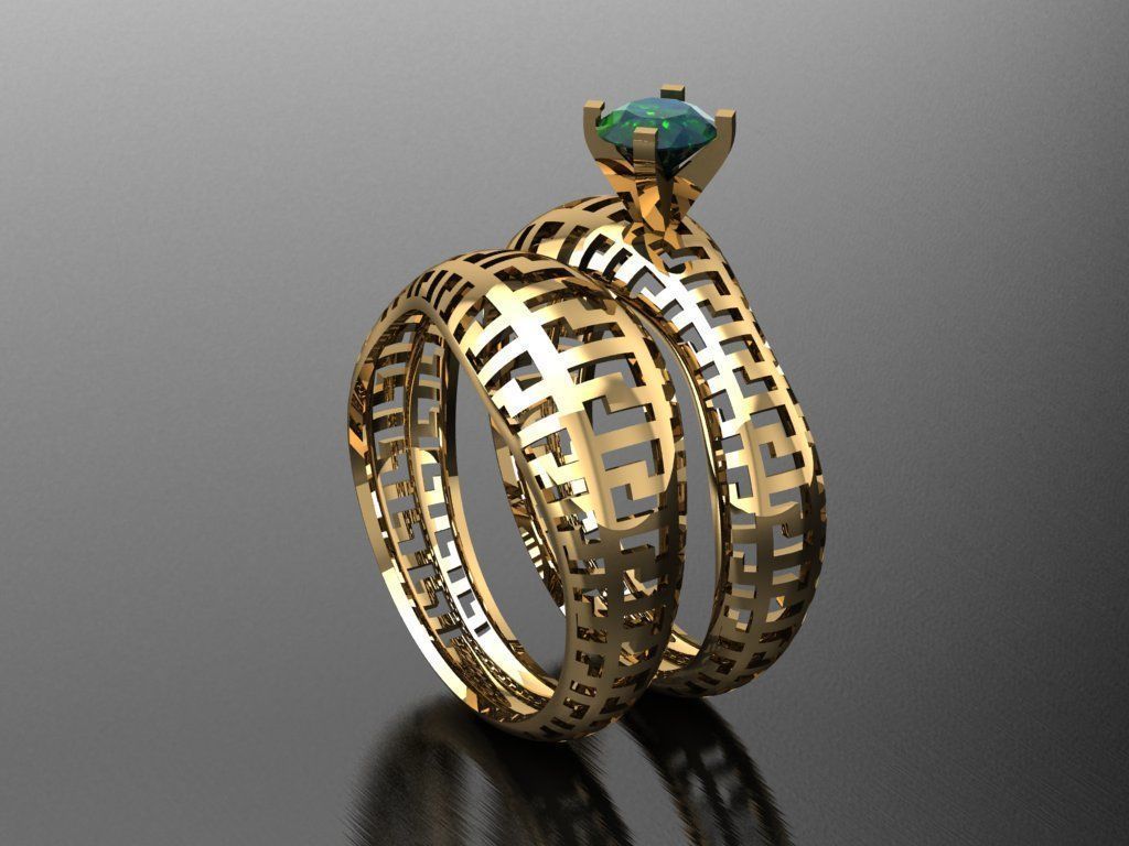 P74- Diamond ring 3D print model_2