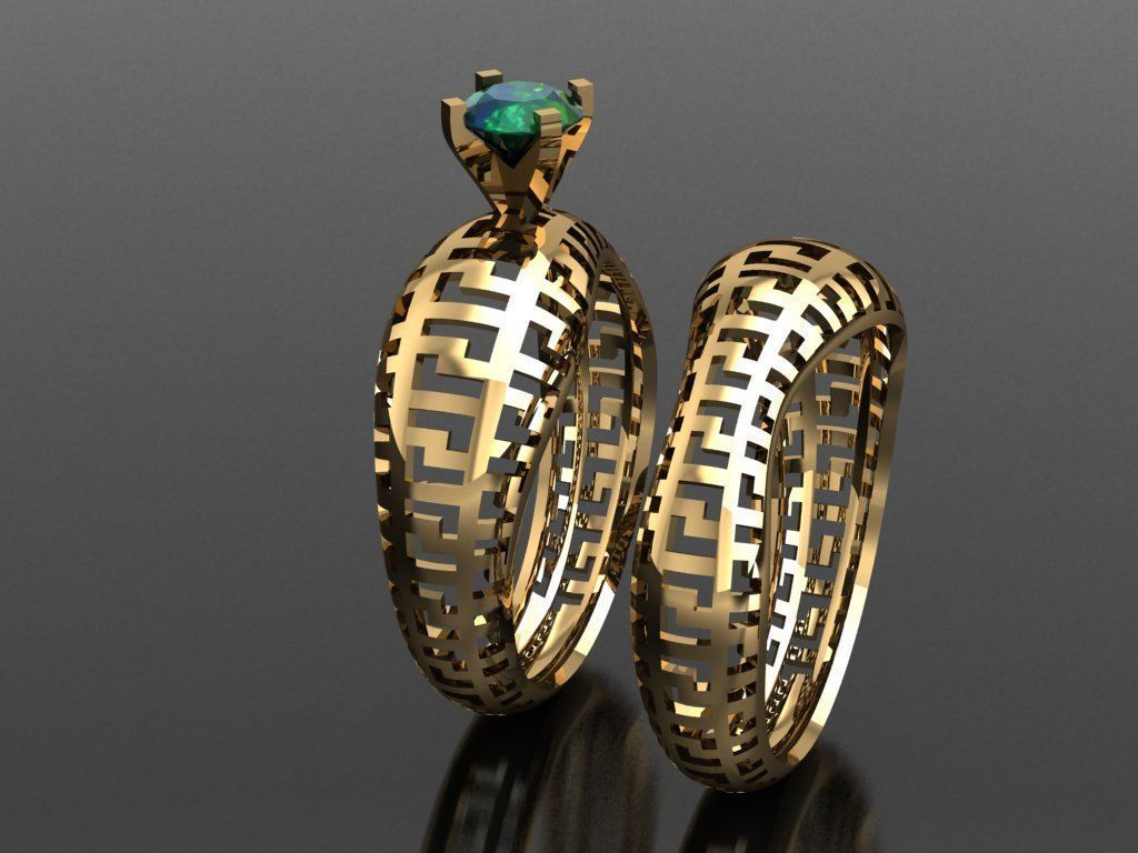 P74- Diamond ring 3D print model_4