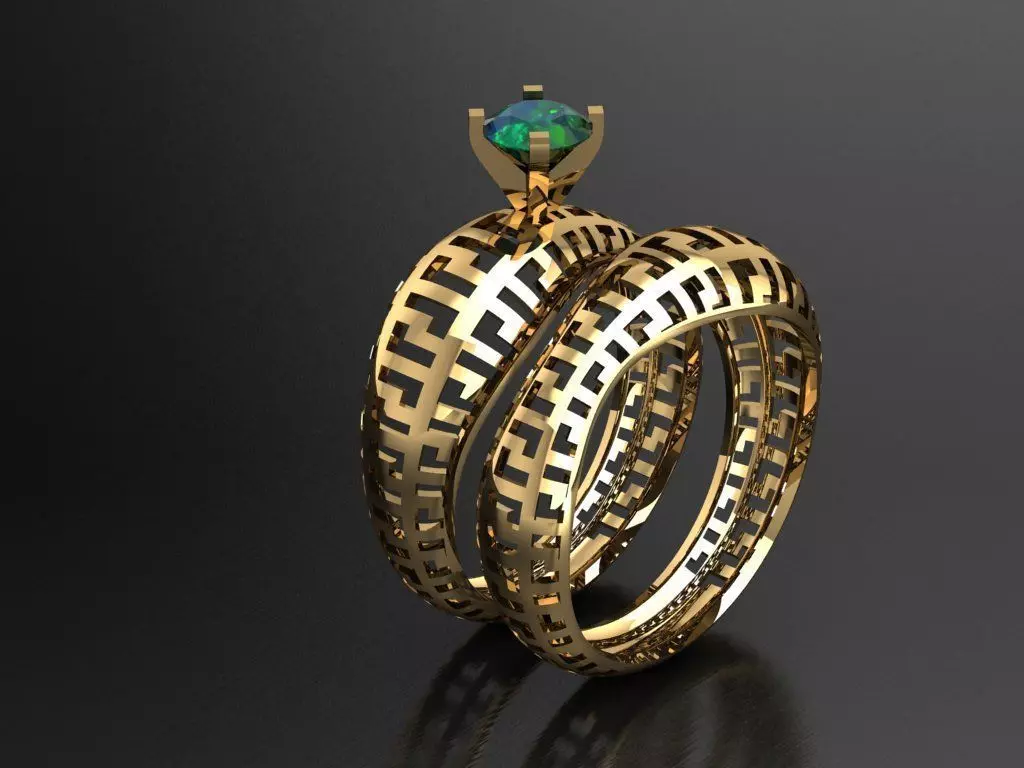 P74- Diamond ring 3D print model_0