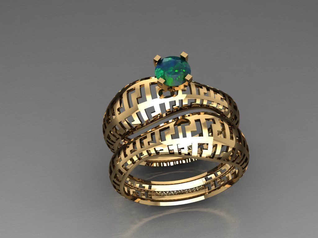 P74- Diamond ring 3D print model_1