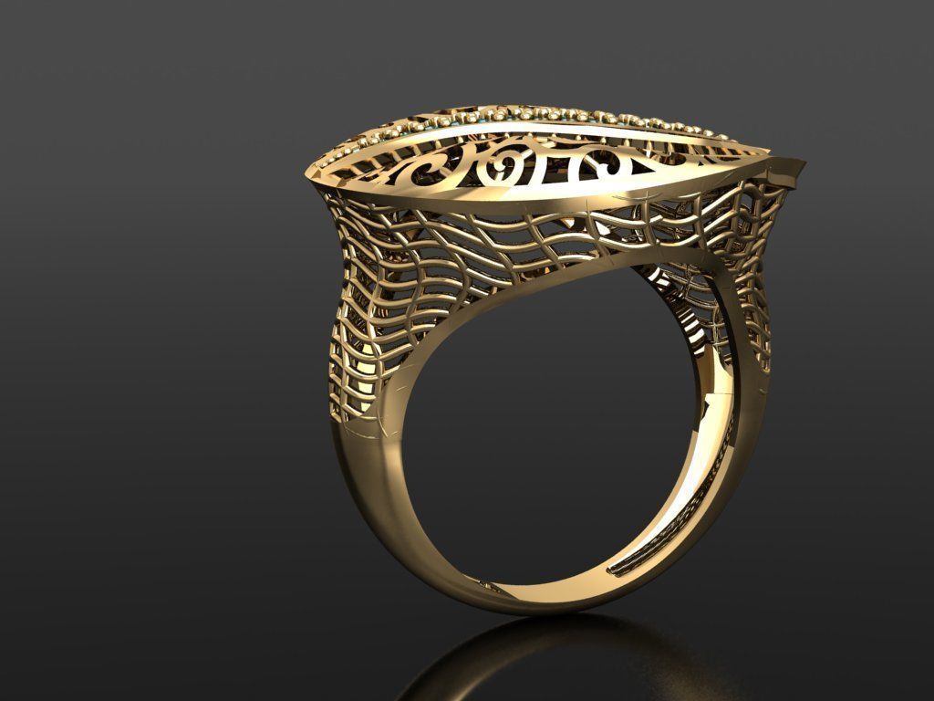 P75- Diamond ring 3D print model_3