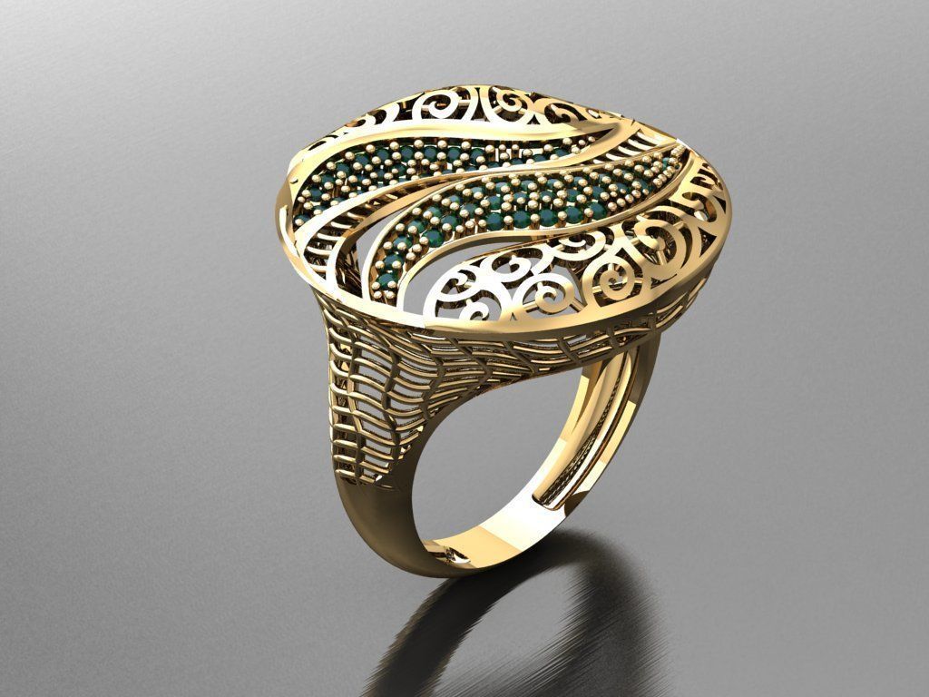 P75- Diamond ring 3D print model_1