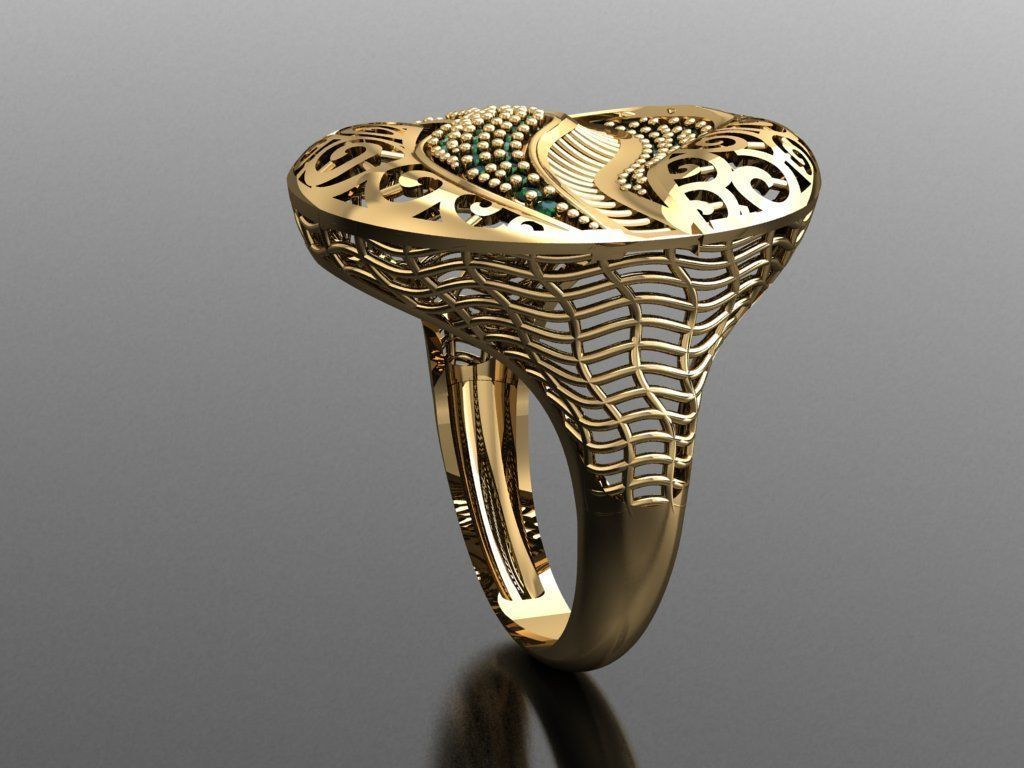 P75- Diamond ring 3D print model_2