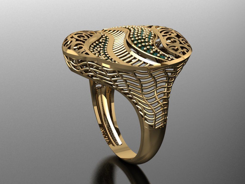 P75- Diamond ring 3D print model_4
