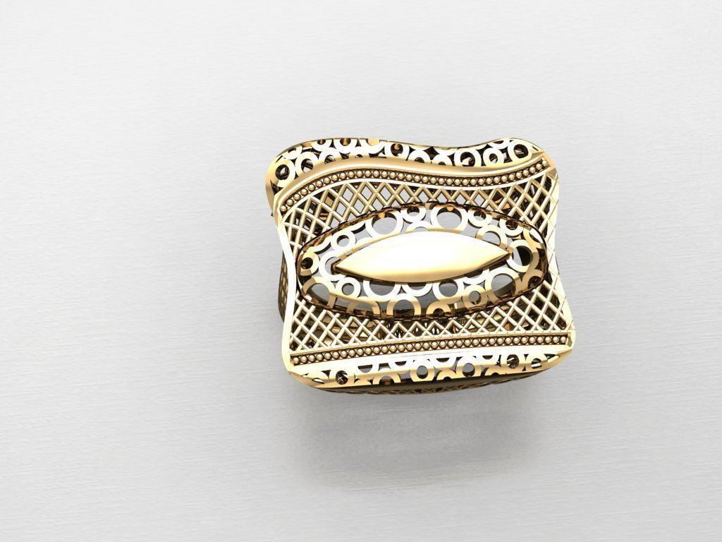 P78- Diamond ring 3D print model_2