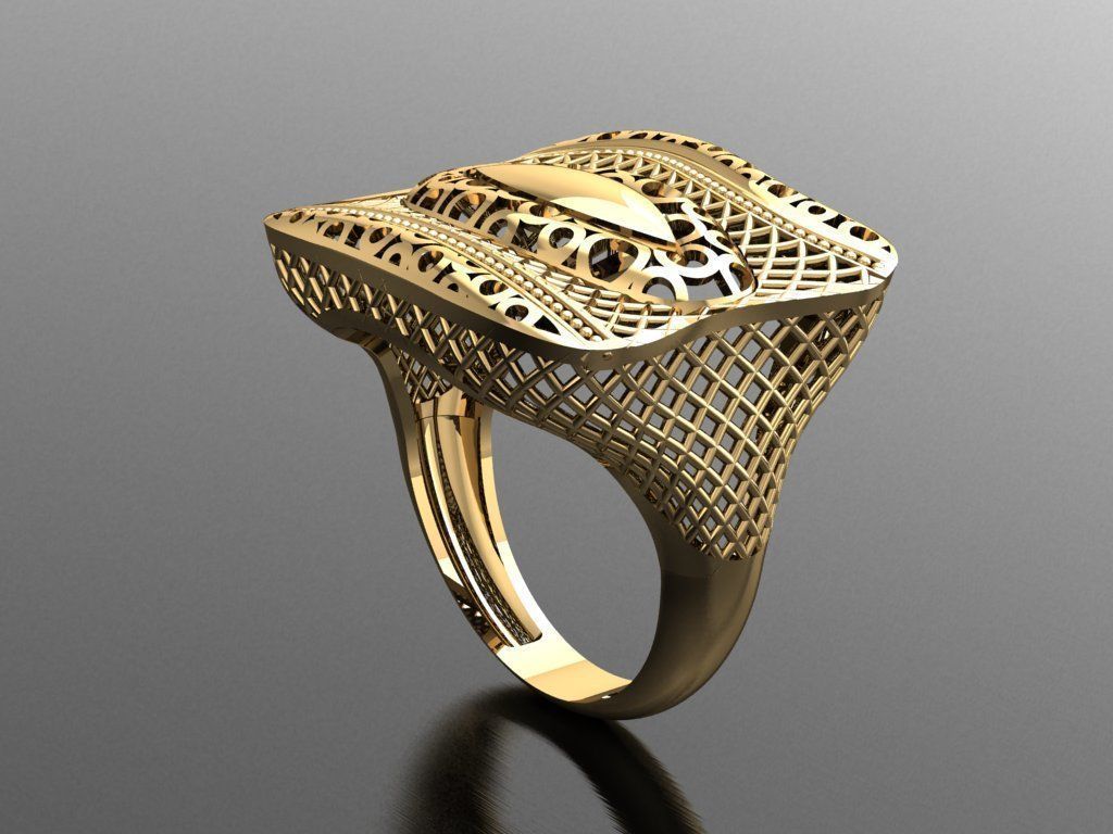 P78- Diamond ring 3D print model_3