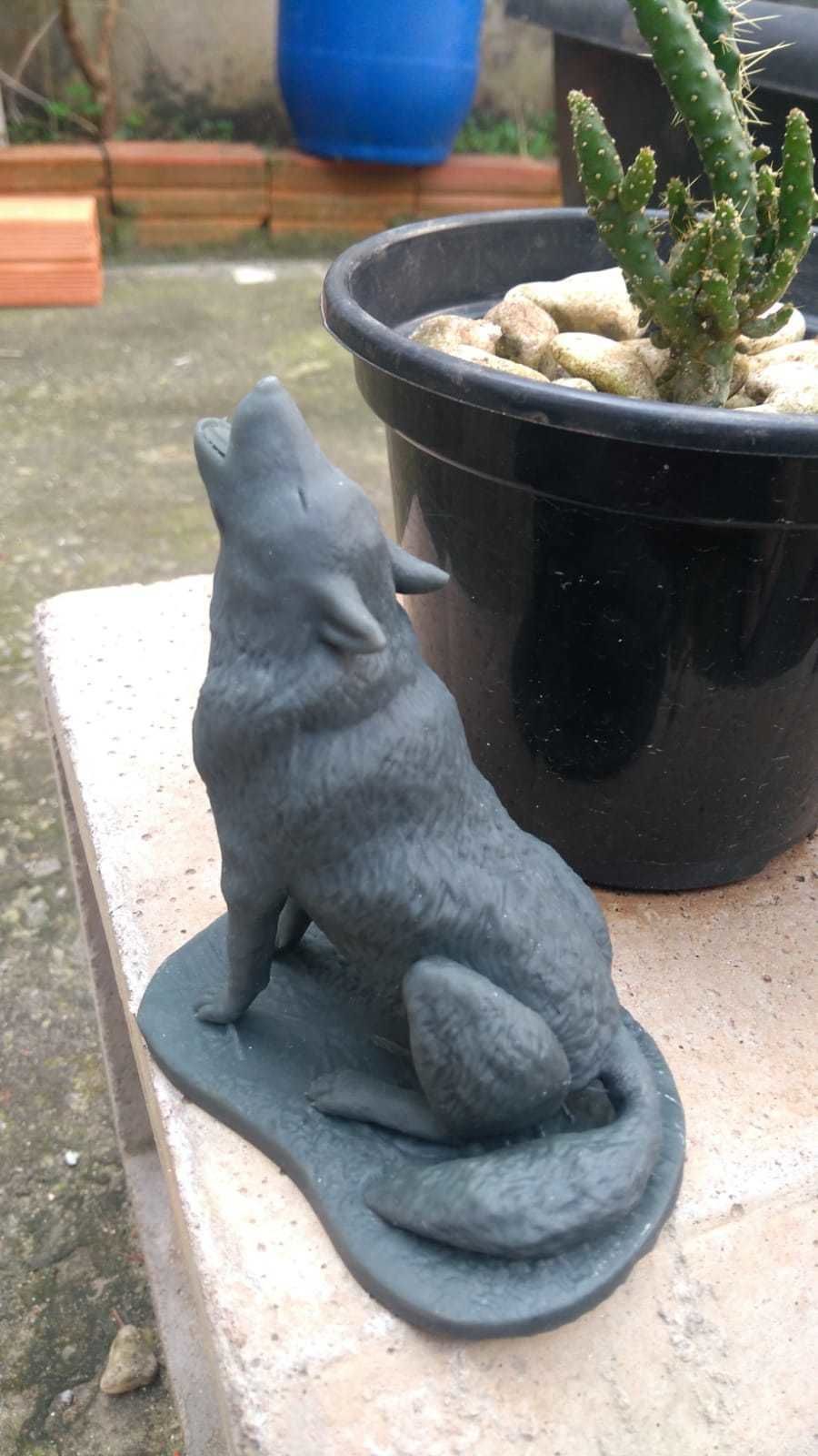 Wolf howling 3D print model_4