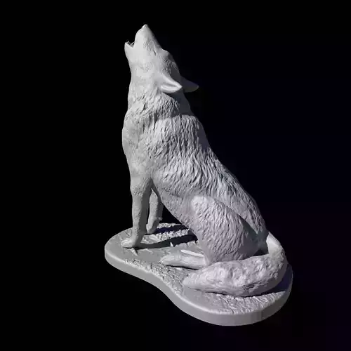 Wolf howling 3D print model