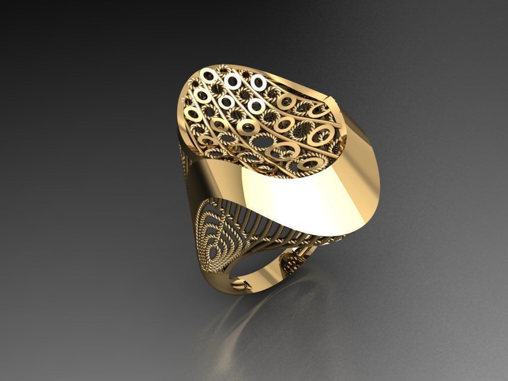 P80- Diamond ring 3D print model_2