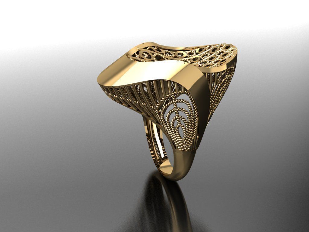 P80- Diamond ring 3D print model_3