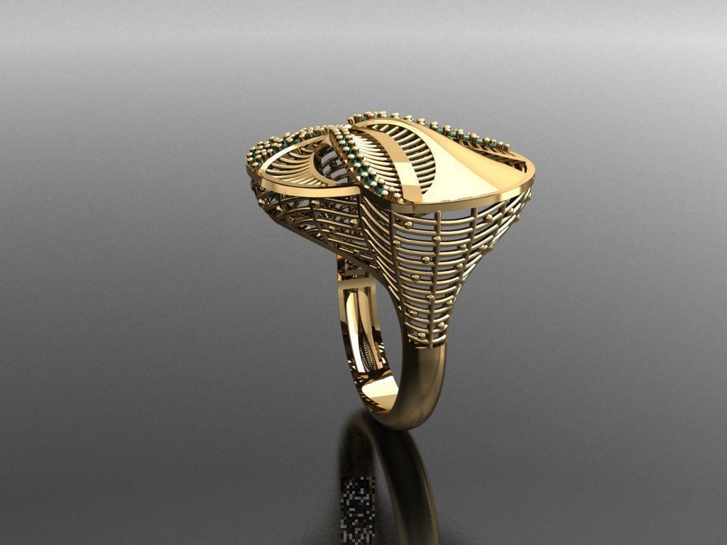 P81- Diamond ring 3D print model_3