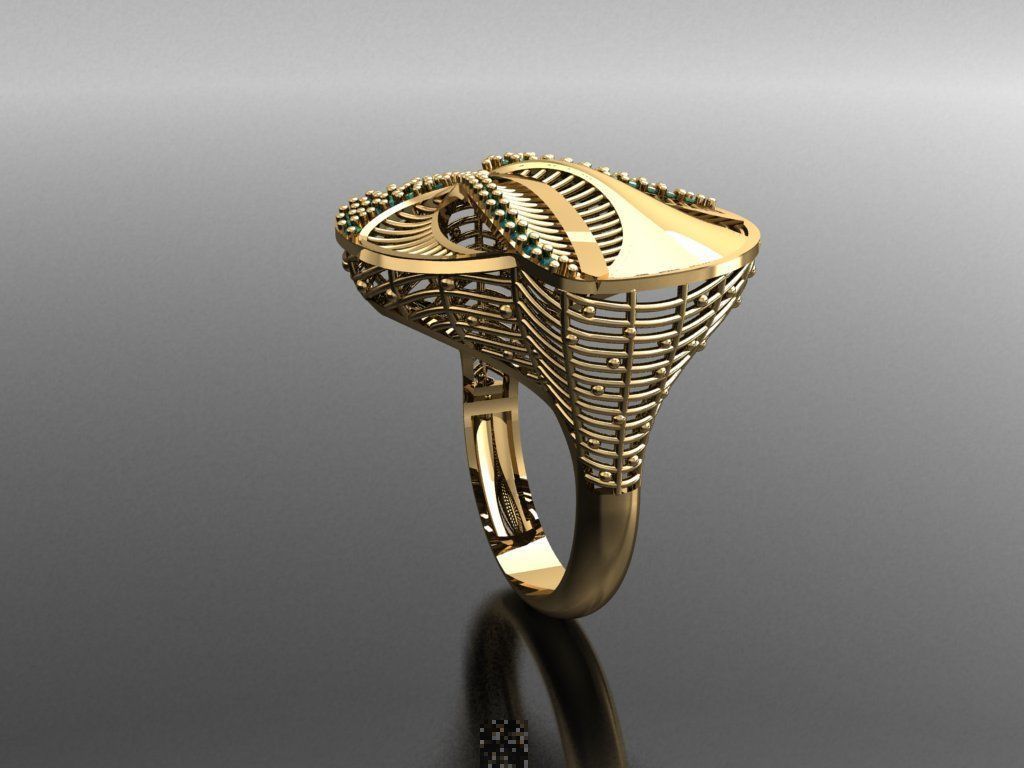 P81- Diamond ring 3D print model_4