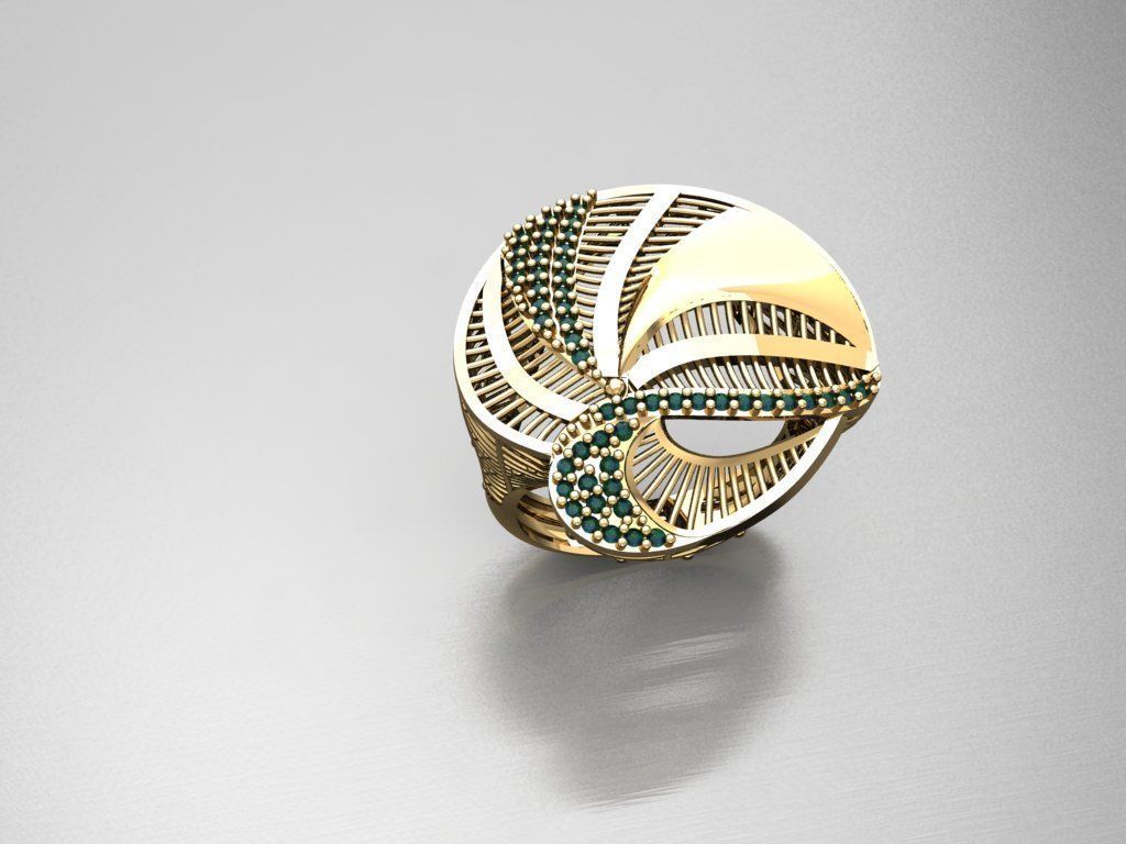 P81- Diamond ring 3D print model_2