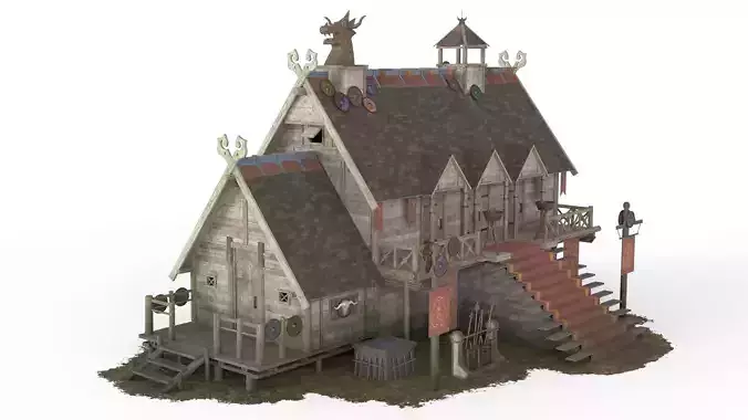 Viking House 05 Low-poly 3D model