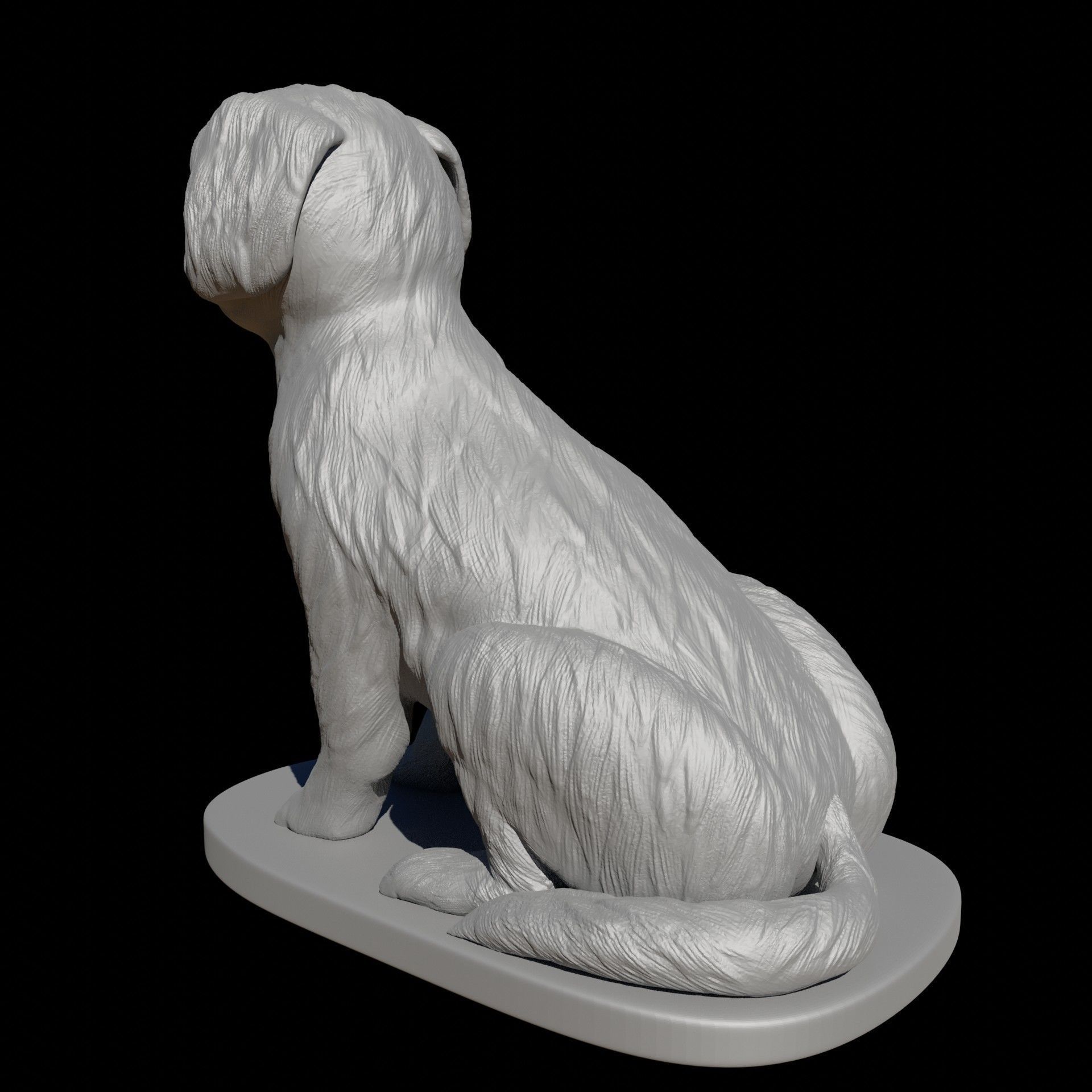 Seated Shih Tzu 3D print model_5