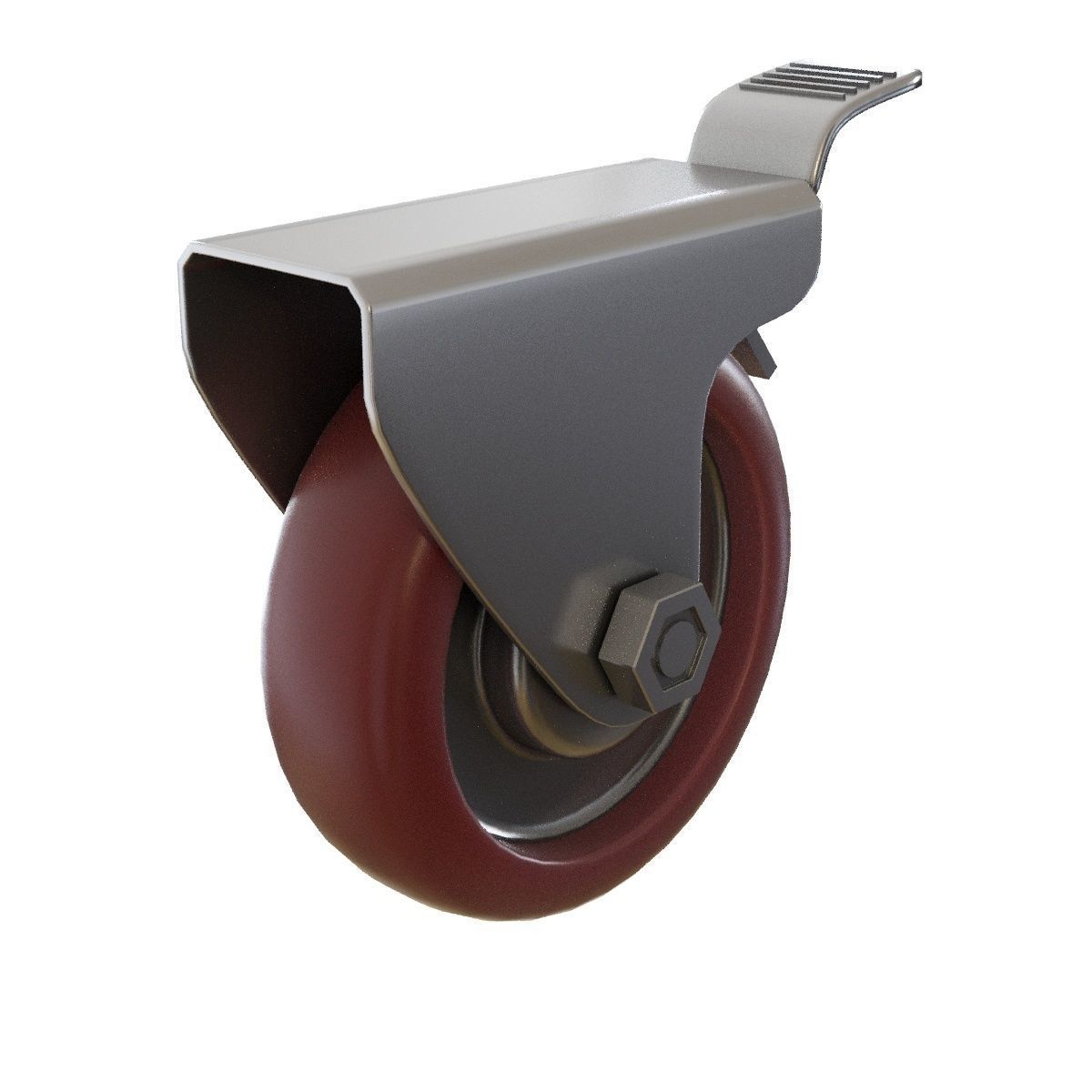  Novo metal industrial work table with wheels  3D model_5