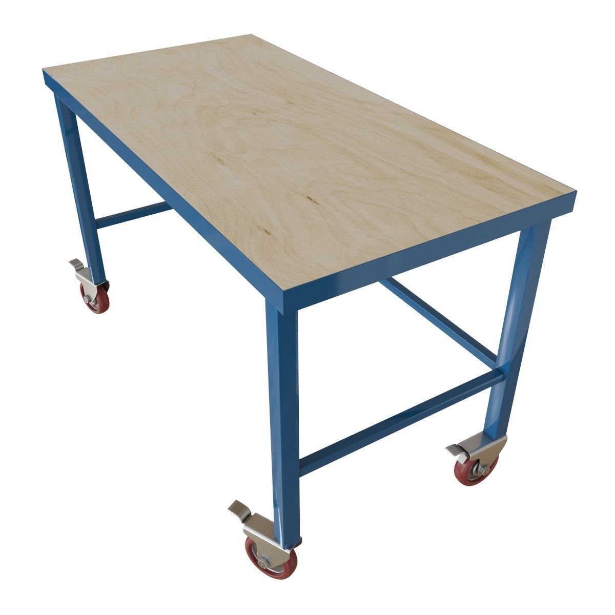  Novo metal industrial work table with wheels  3D model_1