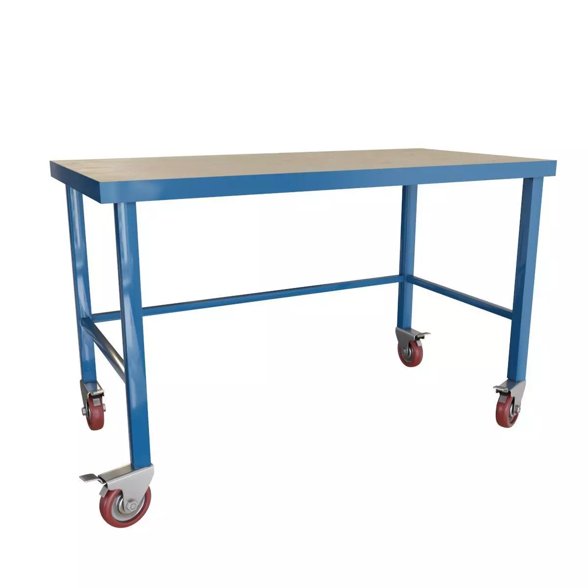  Novo metal industrial work table with wheels  3D model_0