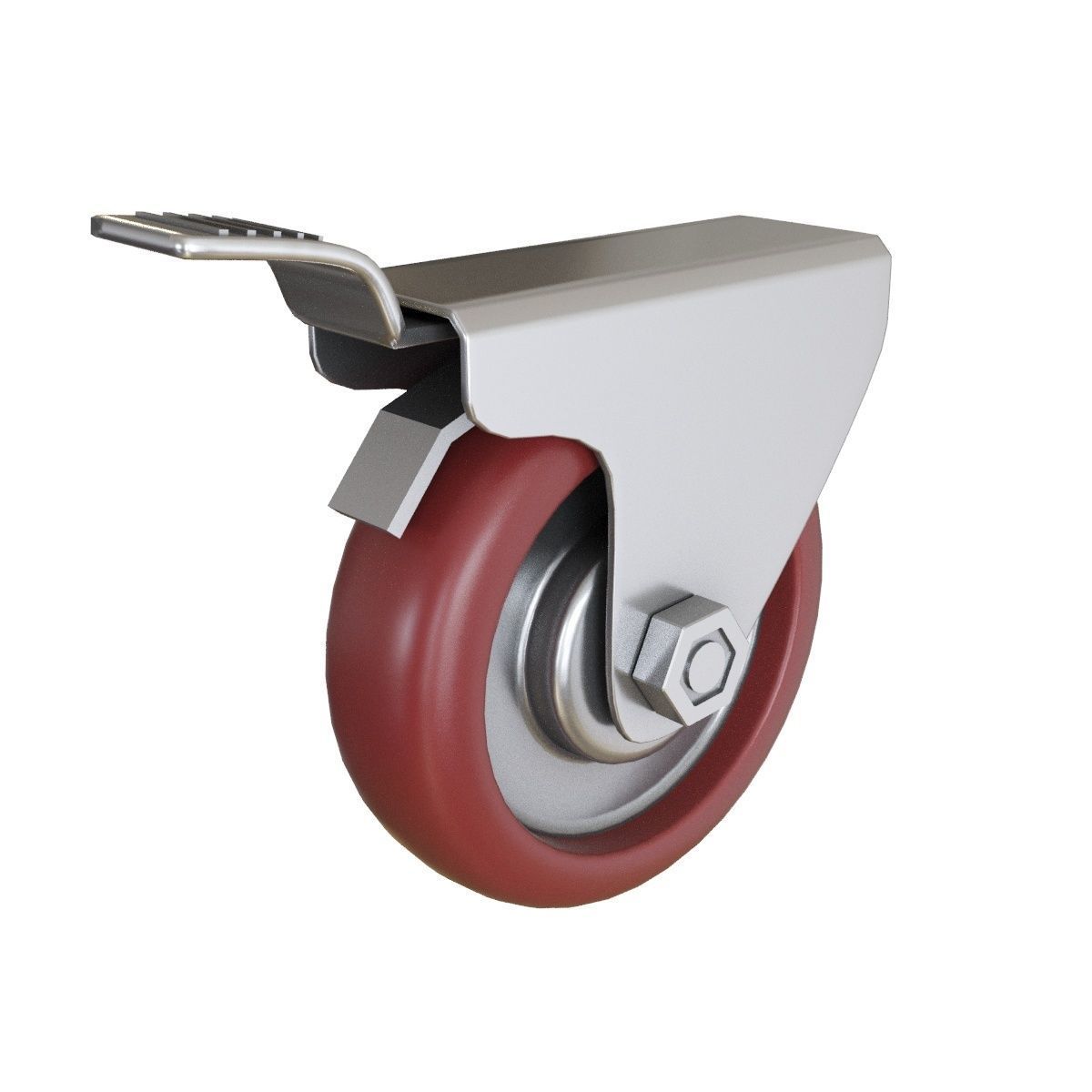  Novo metal industrial work table with wheels  3D model_4