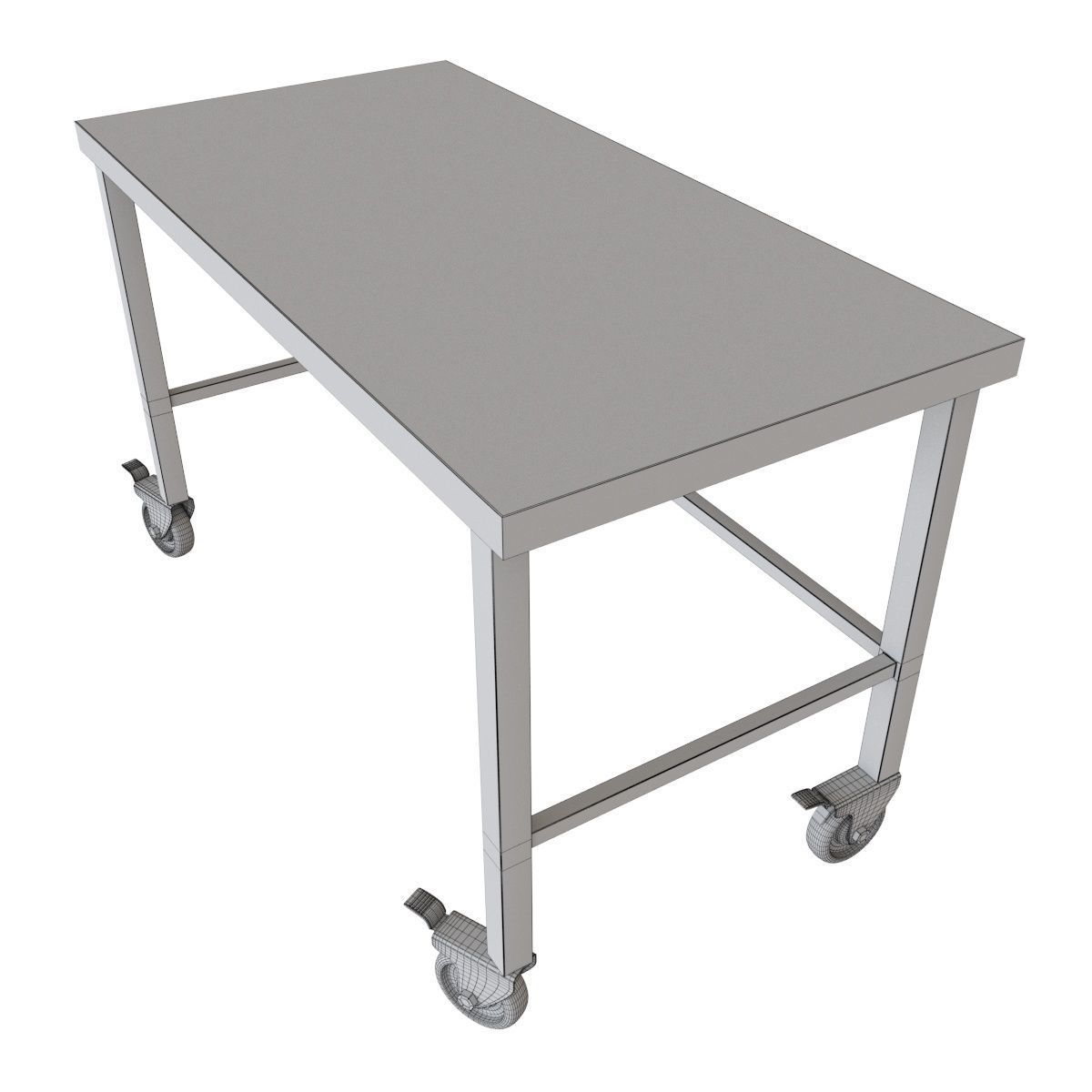 Novo metal industrial work table with wheels  3D model_3